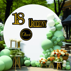 18 Urodziny Tablica baner lustrzane złoto czarny dekoracja ścianka na osiemnastkę 30 40 50 Urodziny Dowolny Napis